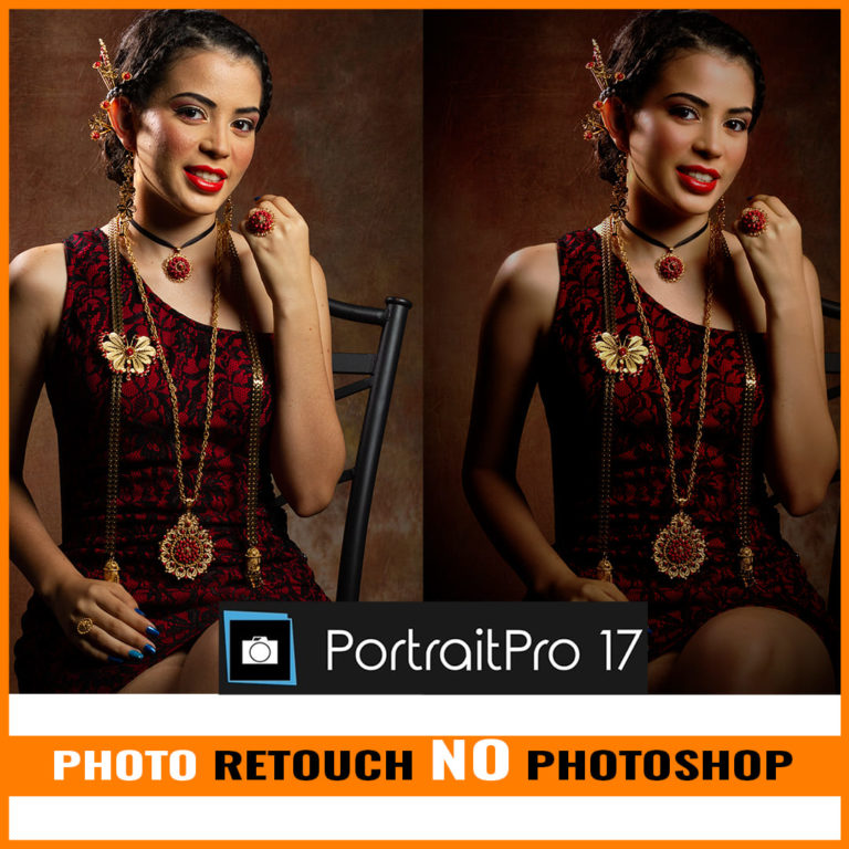 Skin retouching in PortraitPro