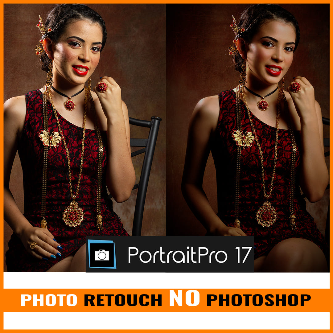 Skin retouching in PortraitPro
